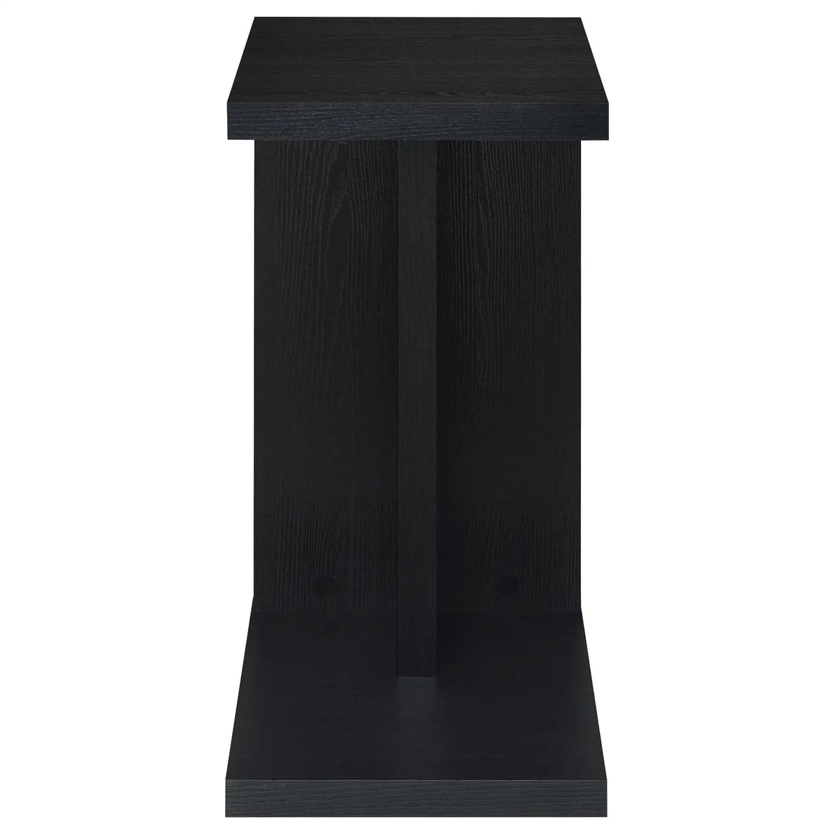 Clower Engineered Wood C-Shaped Sofa Side Table | 15.75 x 11.5 x 23.5 in | Engineered Wood & Veneer | Black