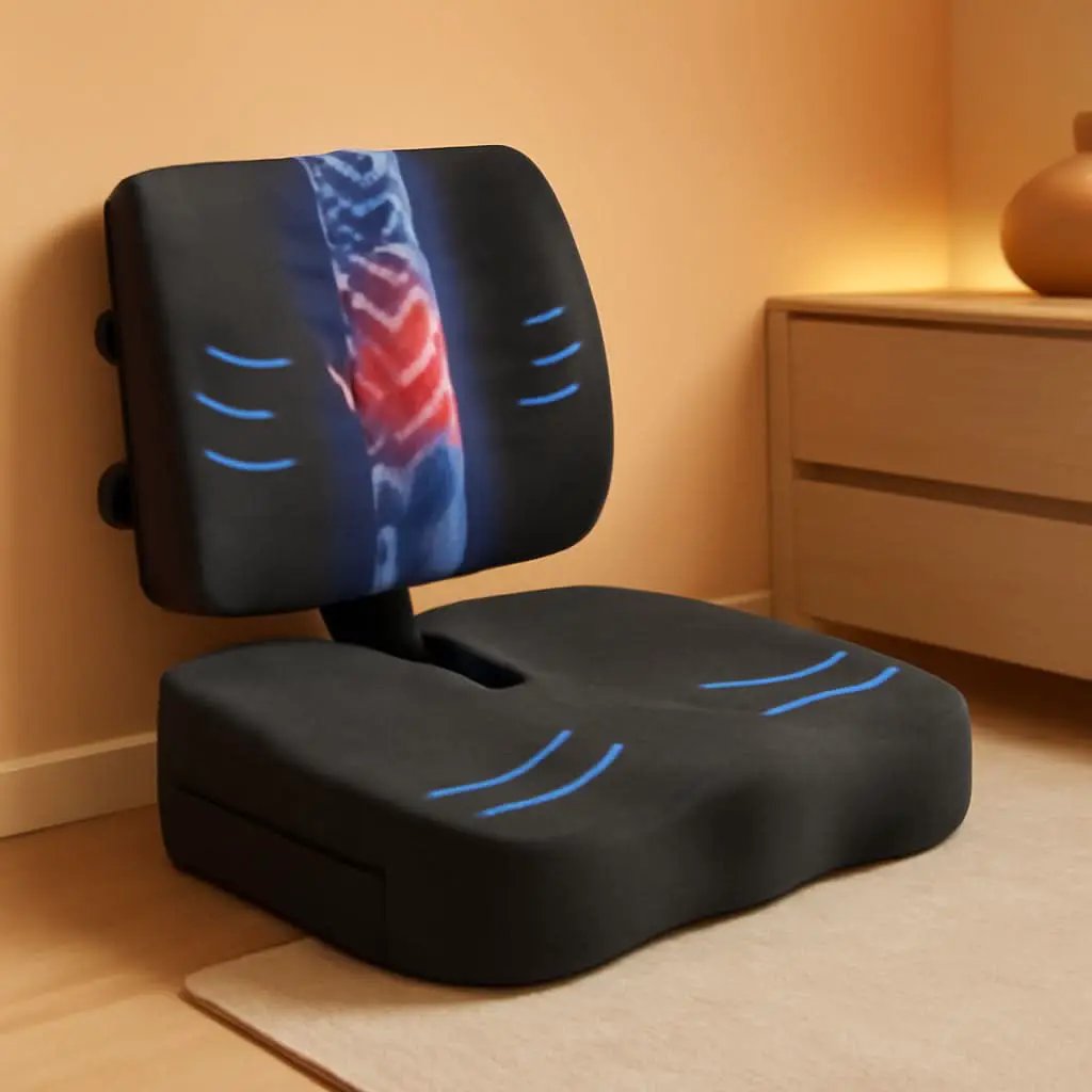 Memory Foam Lumbar Support Seat Cushion For Office Chair from PriceLows™