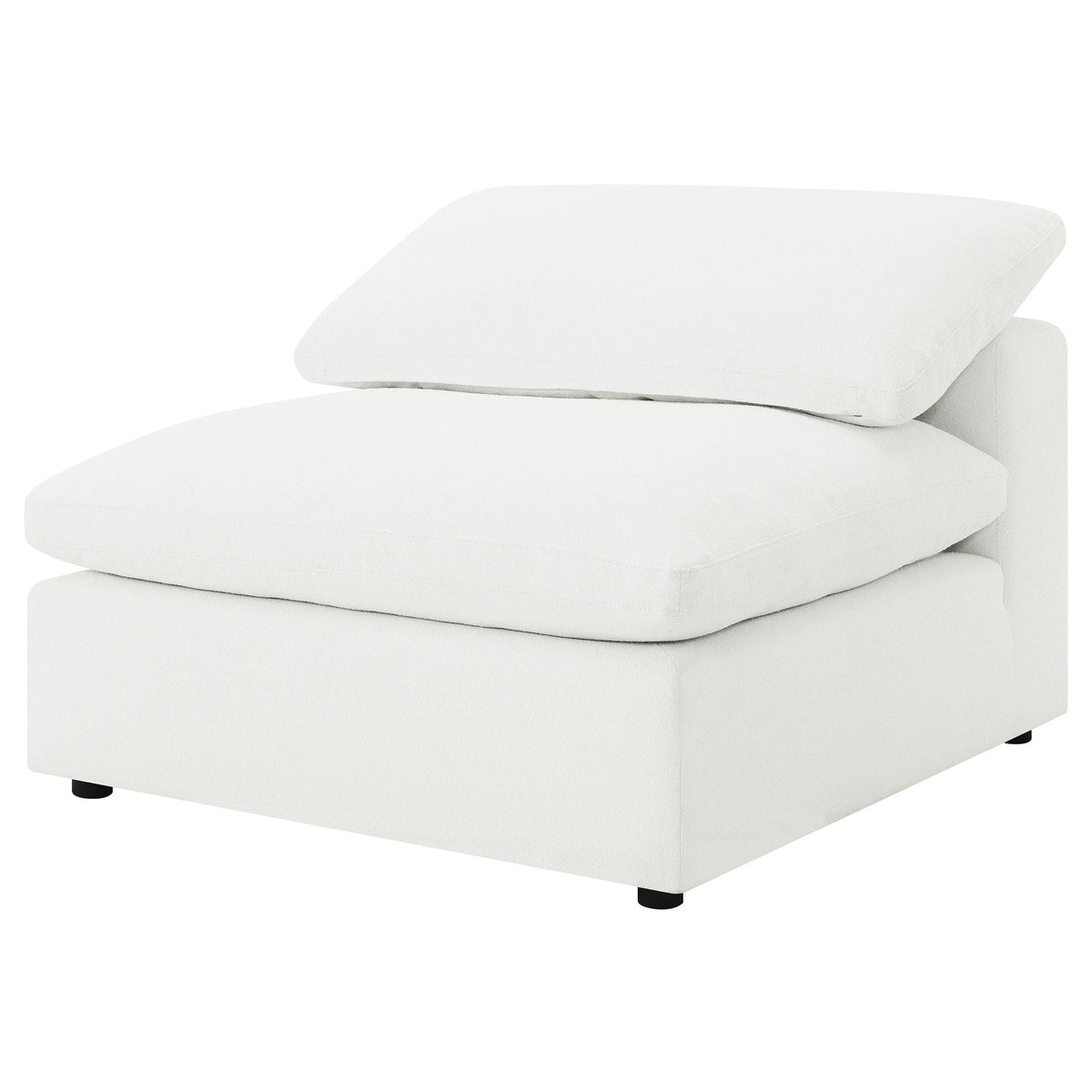 Raleigh Boucle Upholstered Armless Chair | 43.5 x 45 x 33 in | Boucle | Ivory