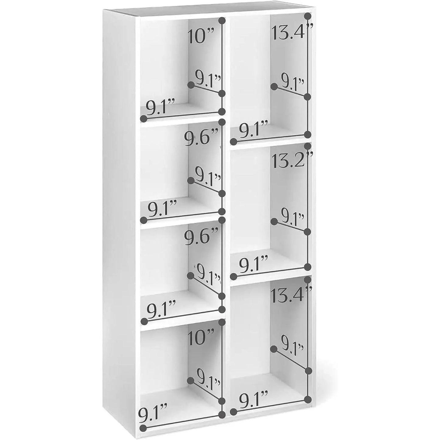 White 7 Cube Organizer Bookcase Storage Shelves Unit from PriceLows™