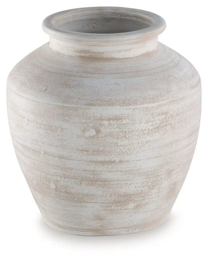 Meadie 12 Inch Ceramic Vase | Distressed Finish | Time-Worn Weathered Look | Artisanal Character