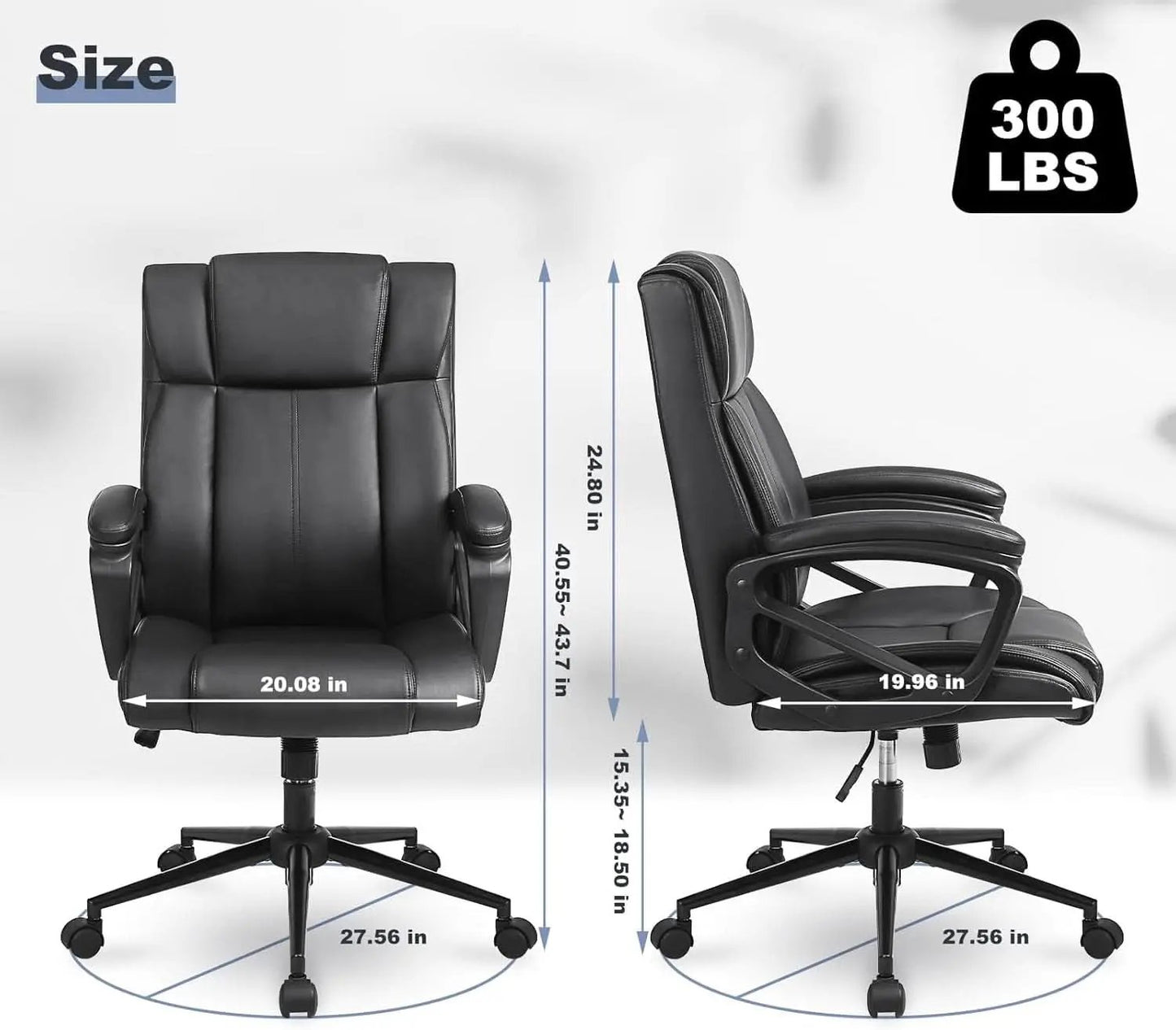 Black Ergonomic Office Chair With Adjustable Lumbar Support from PriceLows™