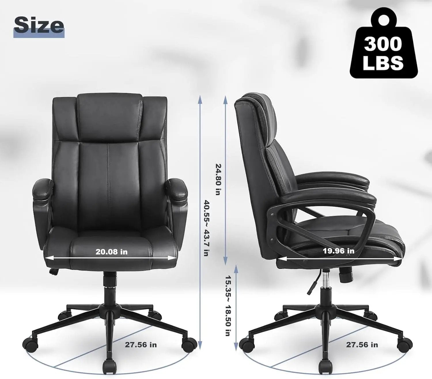 Black Ergonomic Office Chair With Adjustable Lumbar Support from PriceLows™