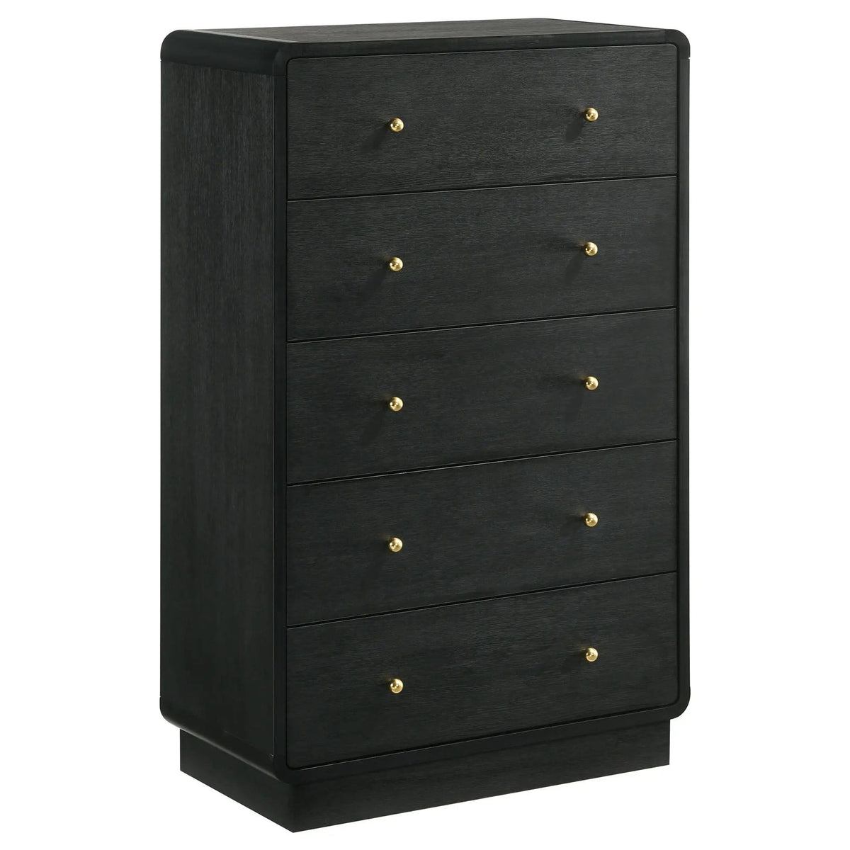 Cavelle 5-drawer Chest of Drawers | 31.5 x 16.75 x 50.75 in | Brass | Black