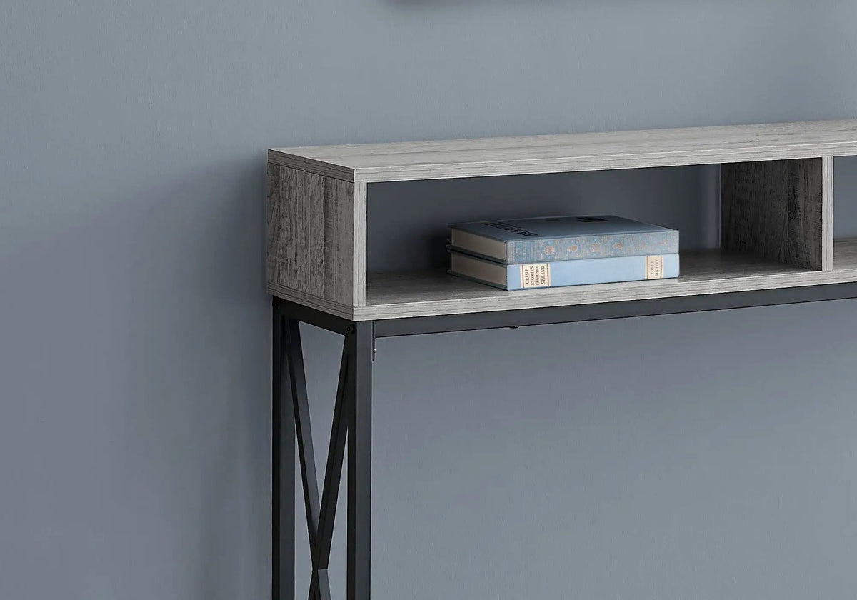 Wood-Look Entryway Console Table | 47.25 Inch Width | Metal X-Frame | Contemporary Design