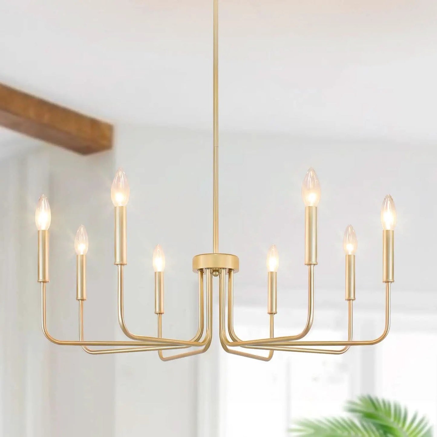 Gold Farmhouse Chandelier 8 Lights for Dining Room from PriceLows™