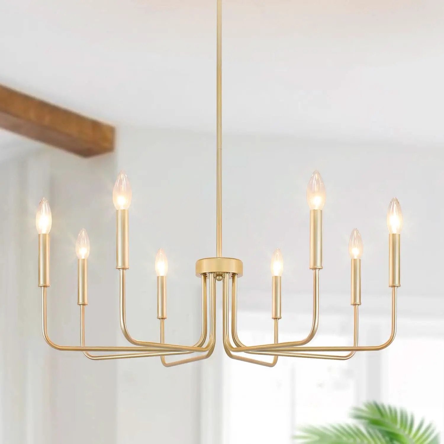 Gold Farmhouse Chandelier 8 Lights for Dining Room from PriceLows™