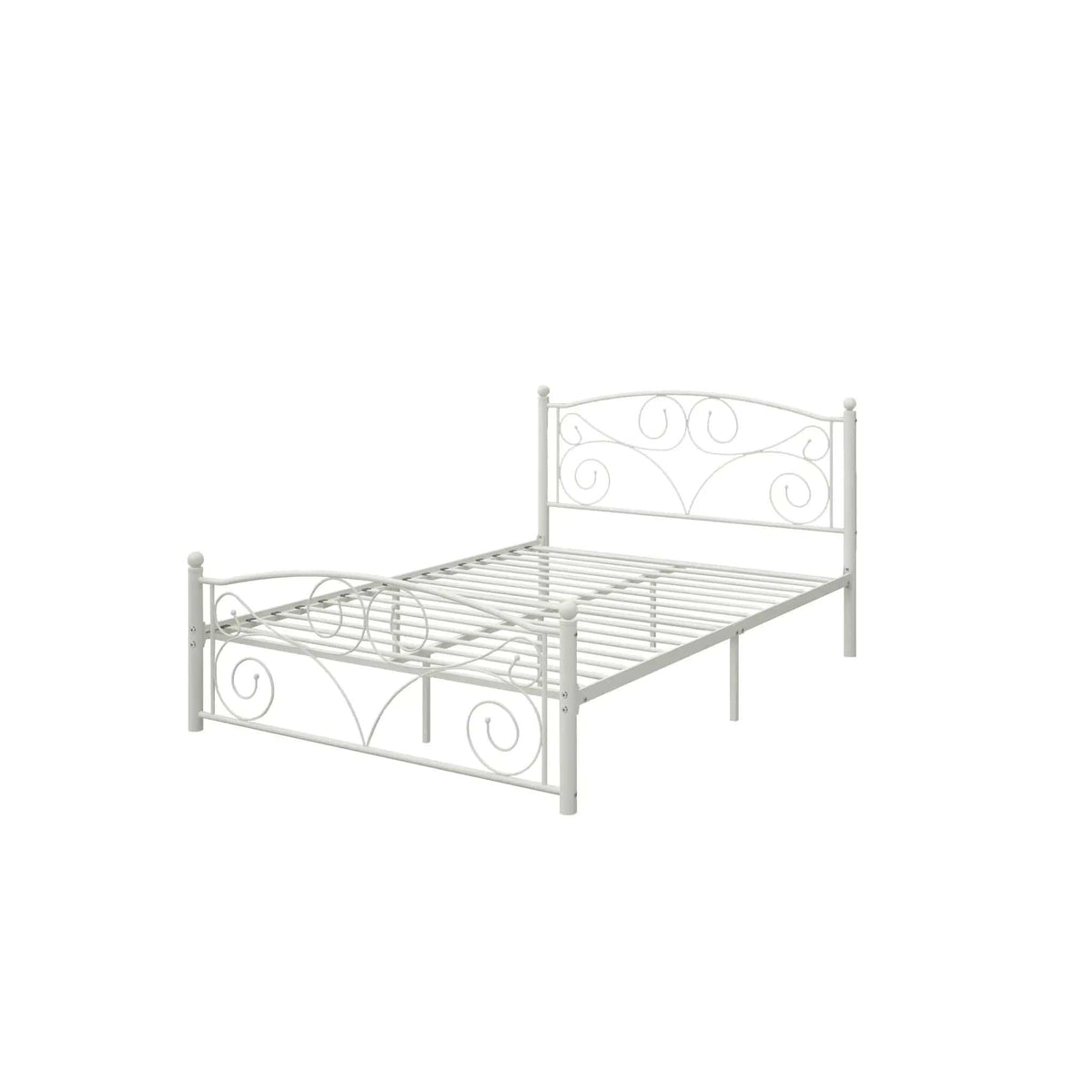 Unique Flower Sturdy System Metal Bed Frame With Headboard And Footboard | 2 Pieces | Metal | Bedroom