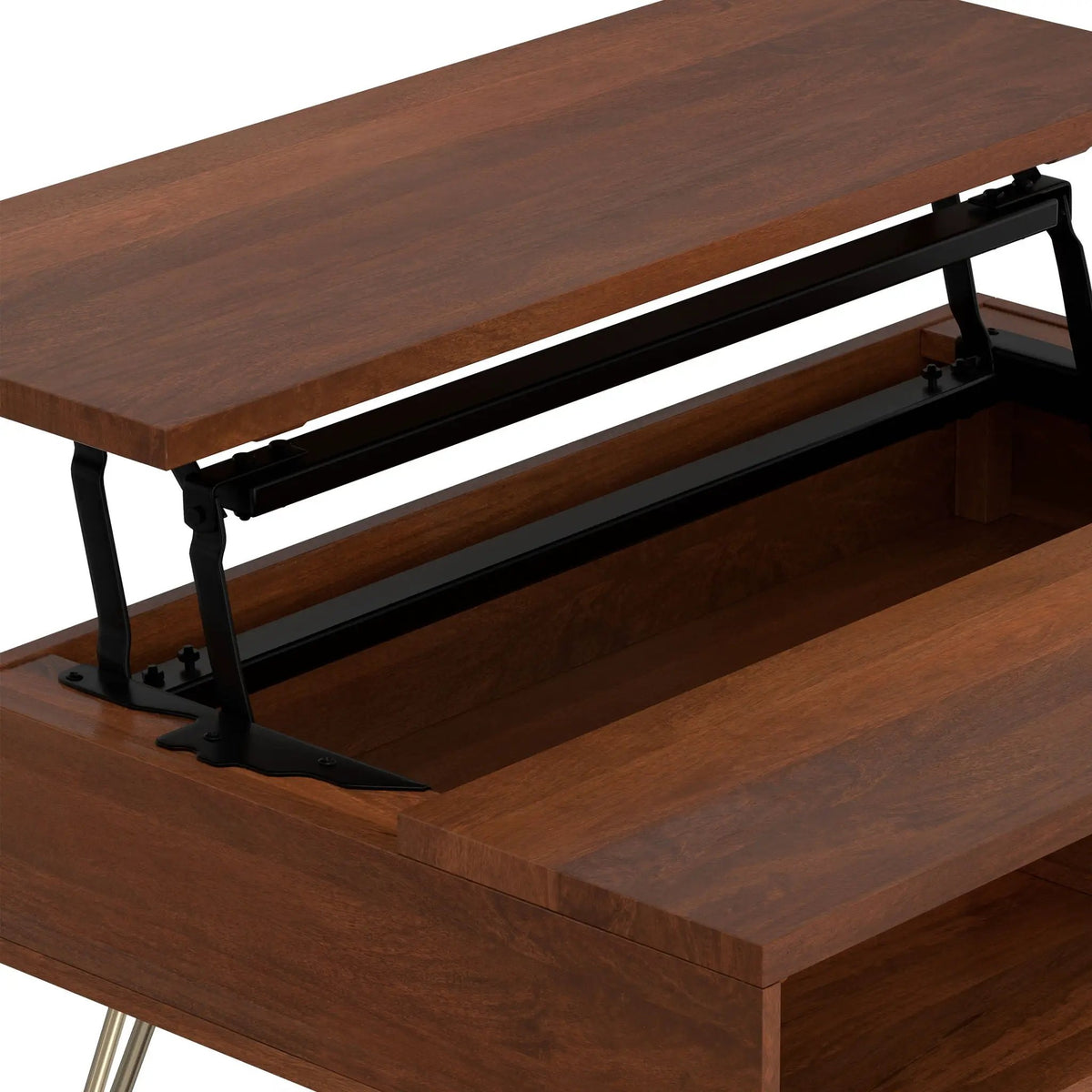 Hunter Lift Top Coffee Table | Handcrafted Solid Mango Hardwood | Split Lift Top | Large Storage Area