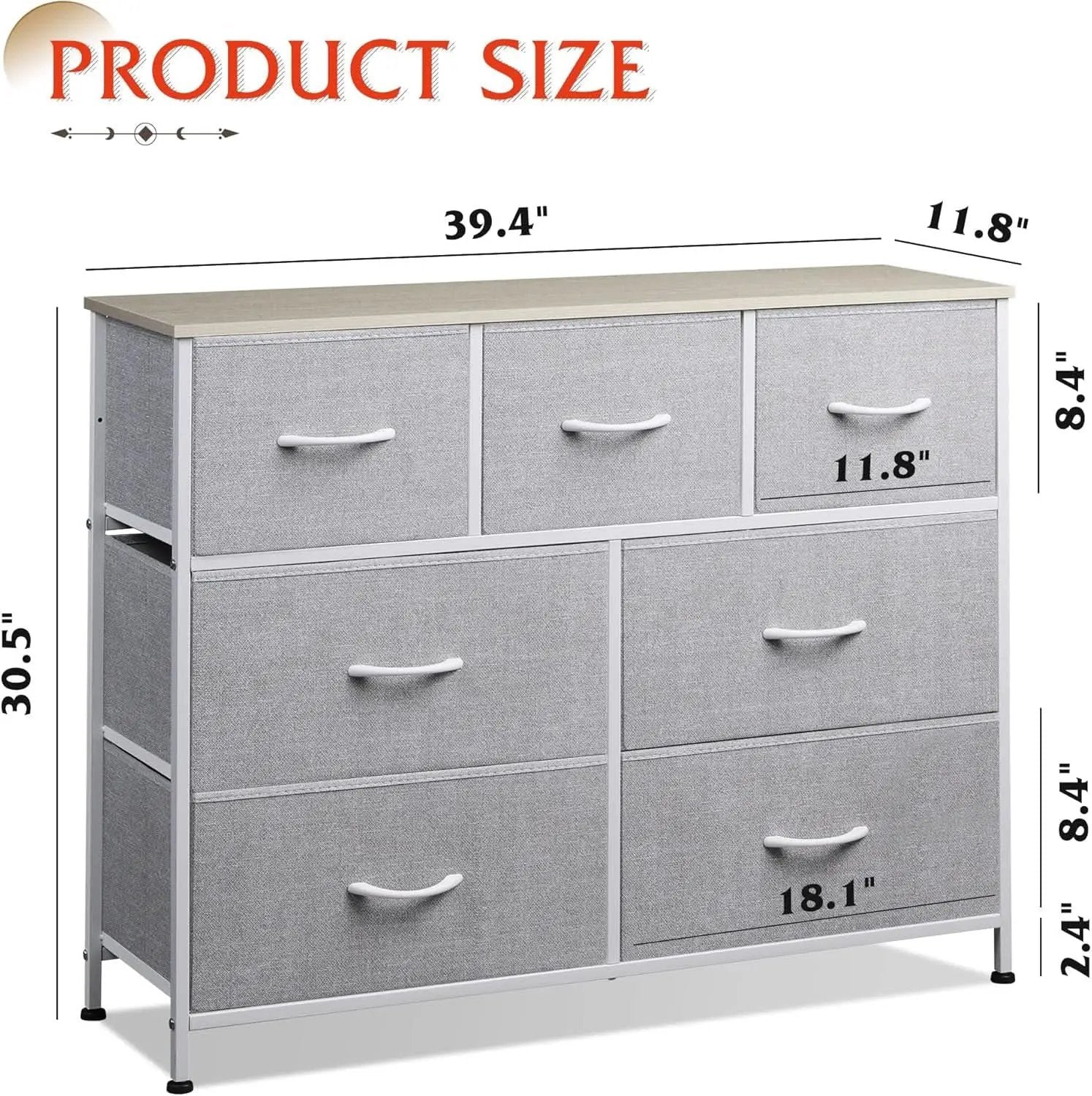 Light Grey Dresser TV Stand 45 Inch TV With Fabric Drawers from PriceLows™