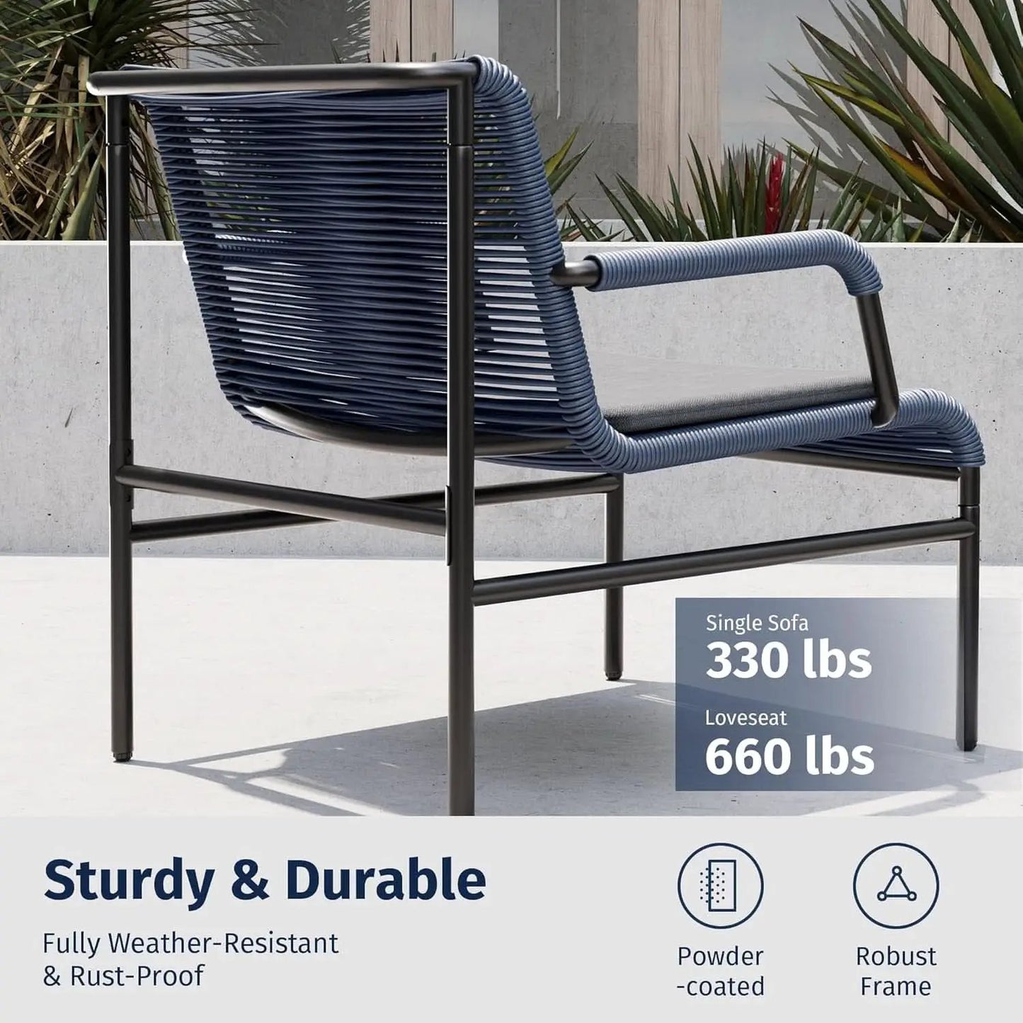 Modern Four Piece Patio Furniture Set with Comfortable Cushions from PriceLows™