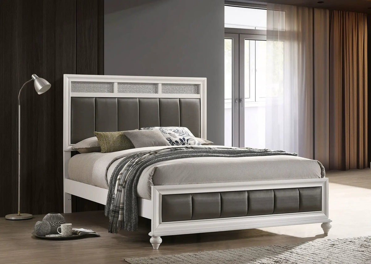 Barzini Wood Queen Panel Bed | 63.5 x 84.75 x 56 in | Wood | White