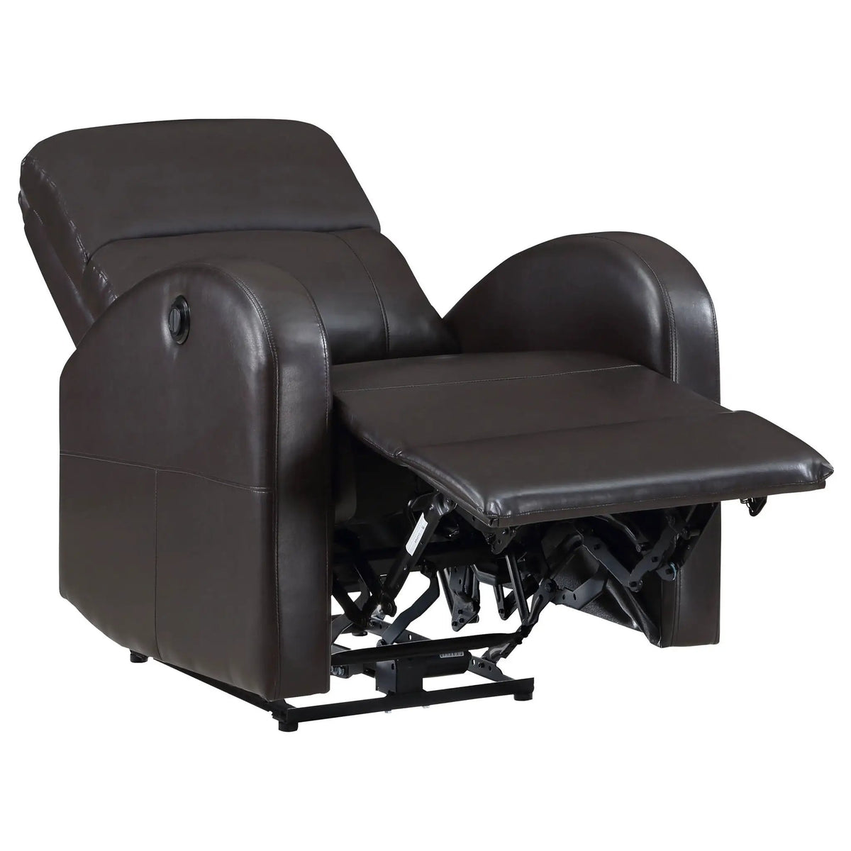 Meglia Power Recliner Chair | Button-Operated Reclining | Rounded Arms | Contemporary Neutral Design