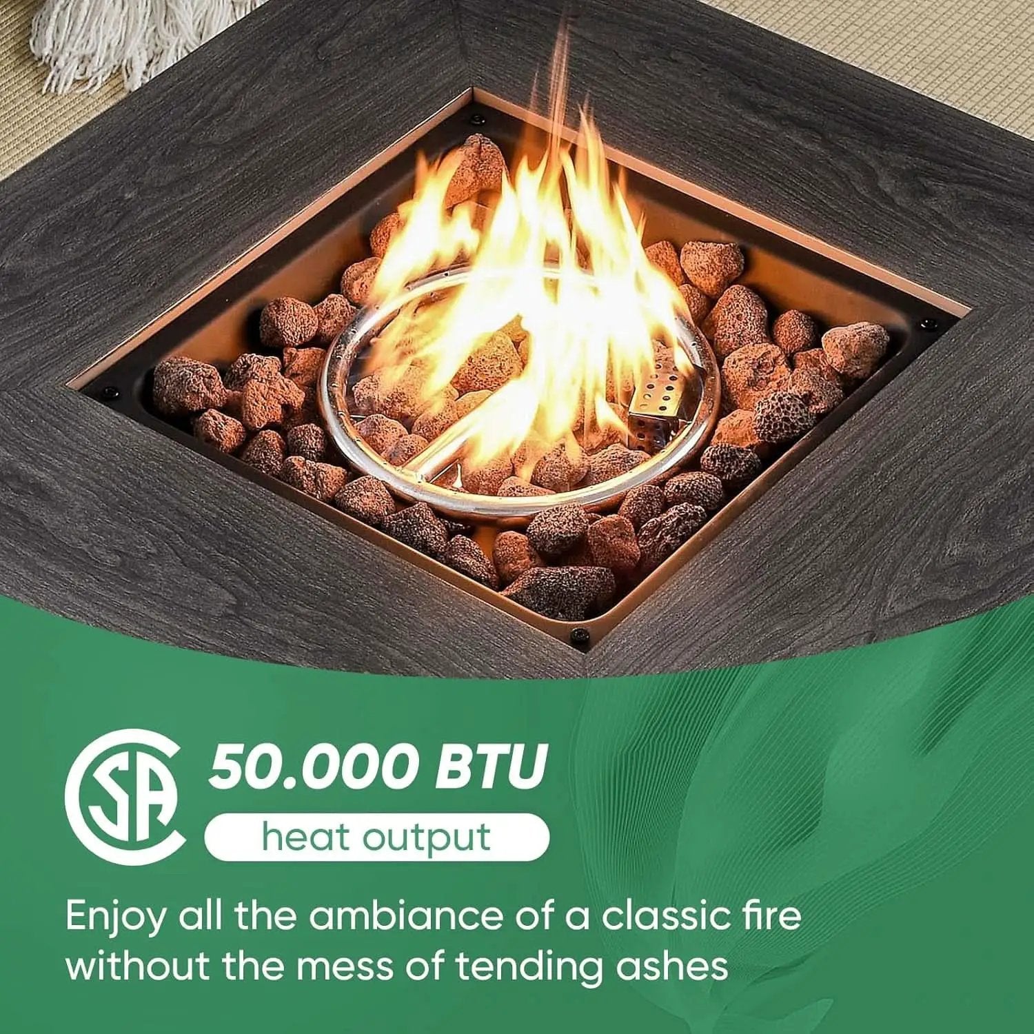 5 Piece Patio Wicker Set With Propane Fire Pit Table from PriceLows™