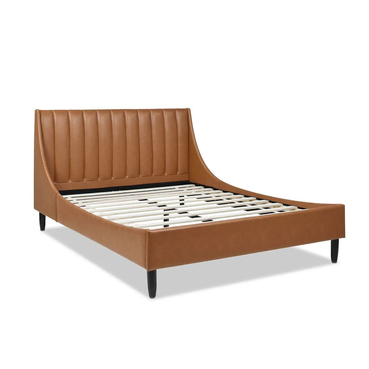Aspen Vertical Tufted Modern Headboard Platform Bed Set | 8 Pieces | Fabric & Plywood | Bedroom