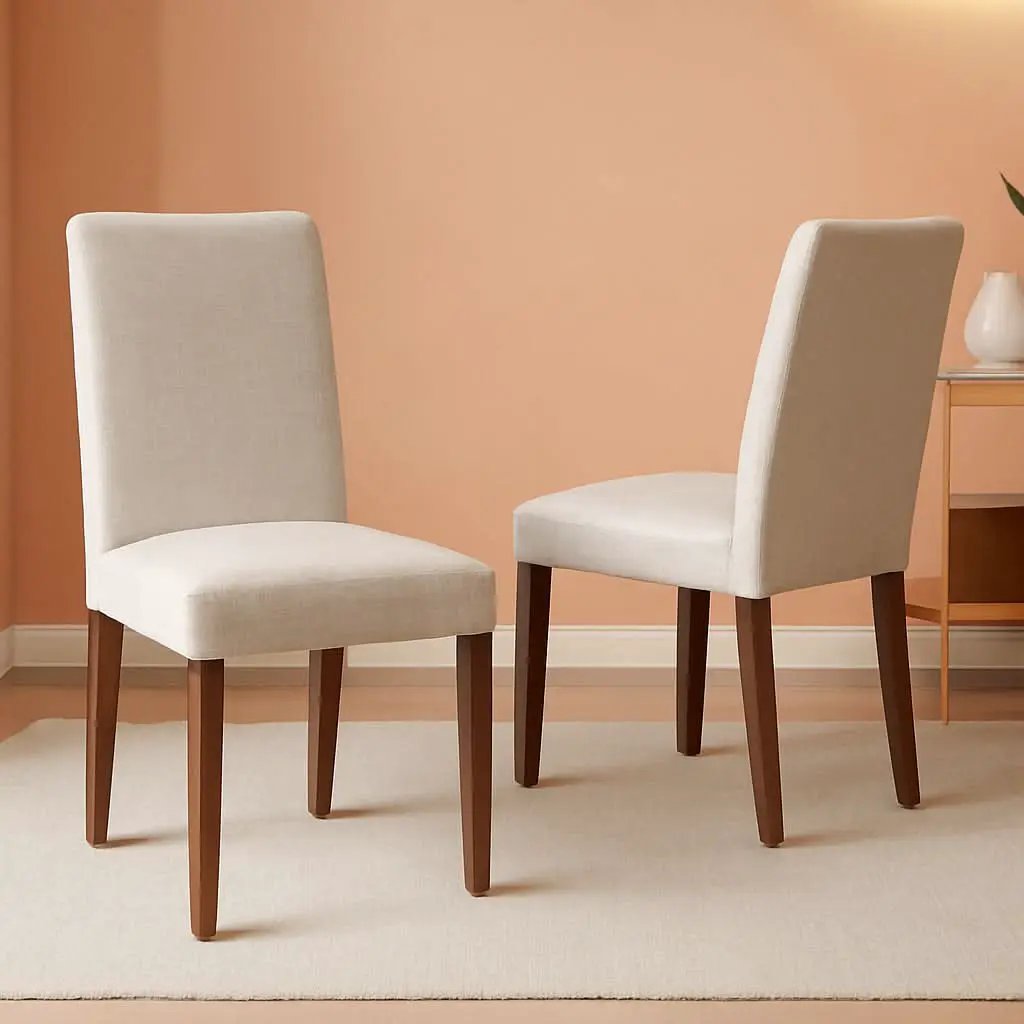 Abbott Classic Parson Dining Chairs Doeskin Linen Fabric Set Of 2 from PriceLows™
