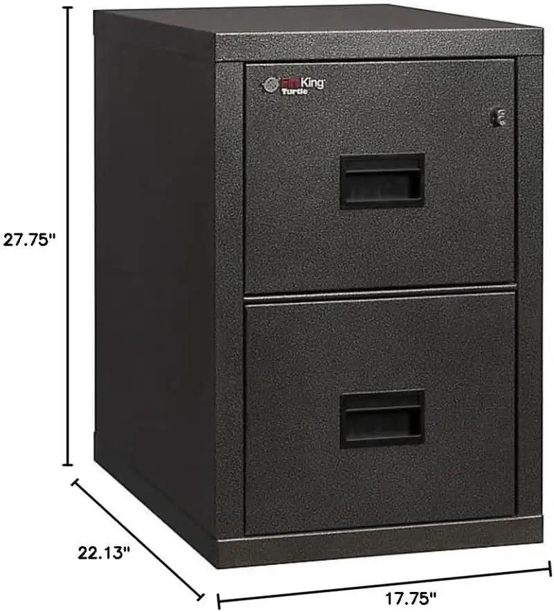 Black 2 Drawer Fire Safe Legal Letter File Cabinet from PriceLows™