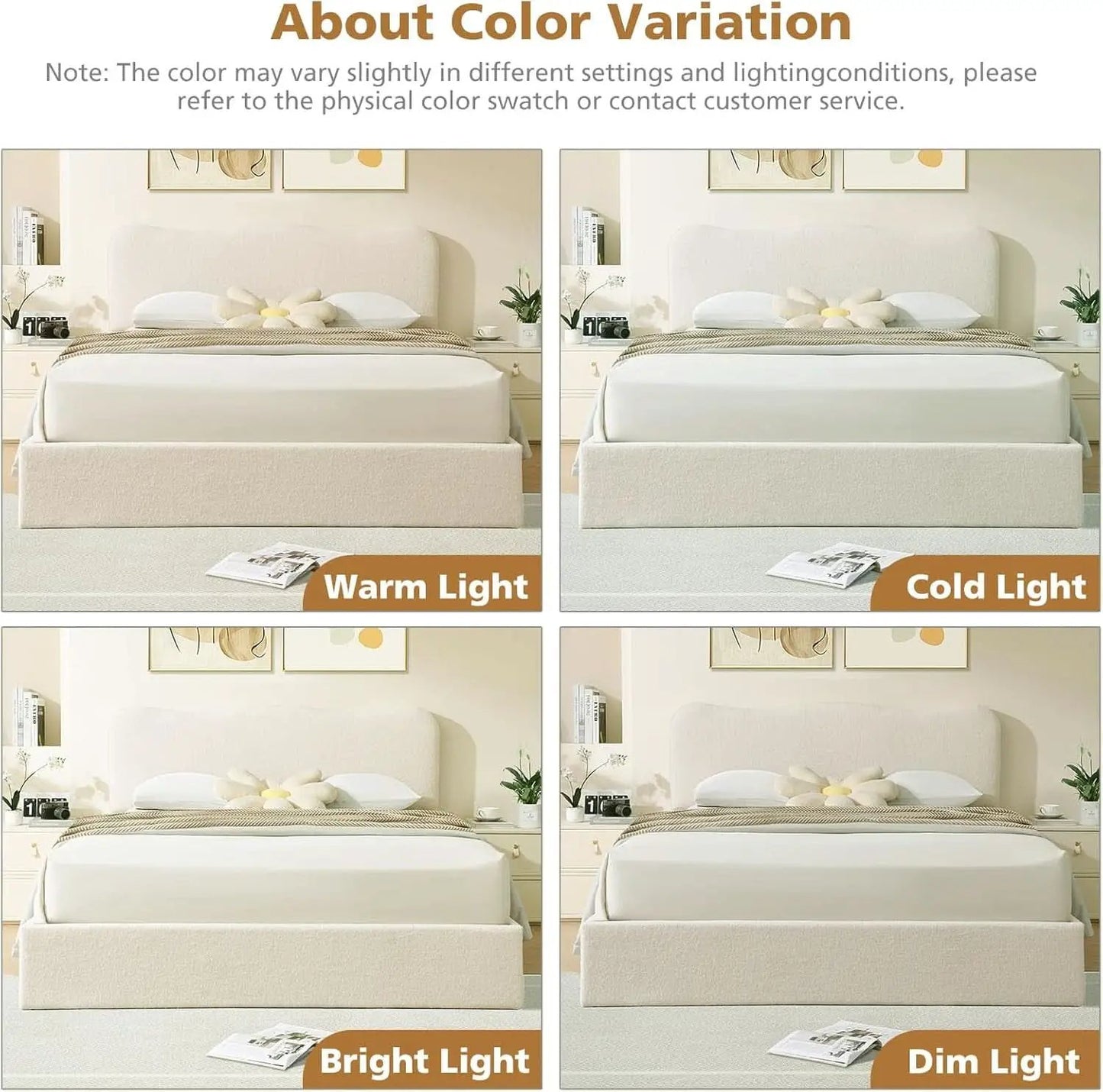 Queen Size Lift Up Storage Bed Curved Headboard Upholstered from PriceLows™