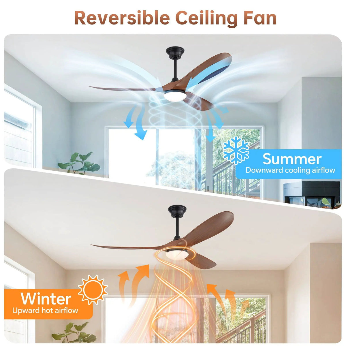 Smart Ceiling Fan | 60 Inch Span | Alexa Voice Control | Reversible DC Motor