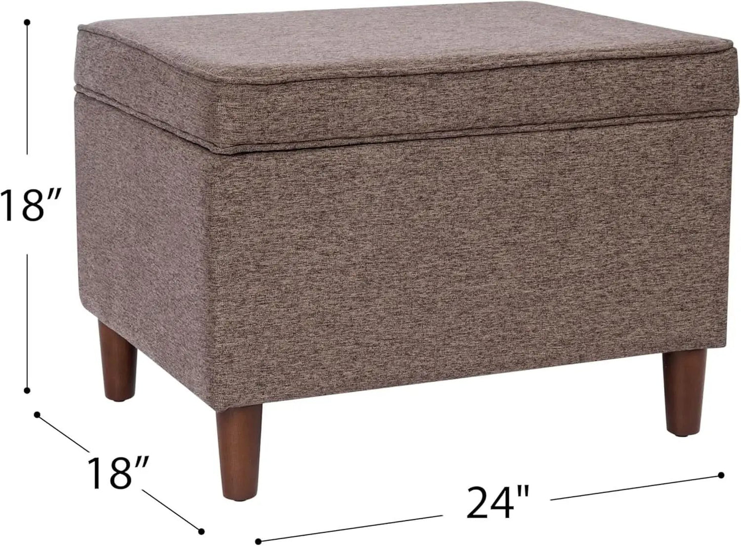 Chocolate Brownstone Storage Ottoman With Hinged Lid from PriceLows™