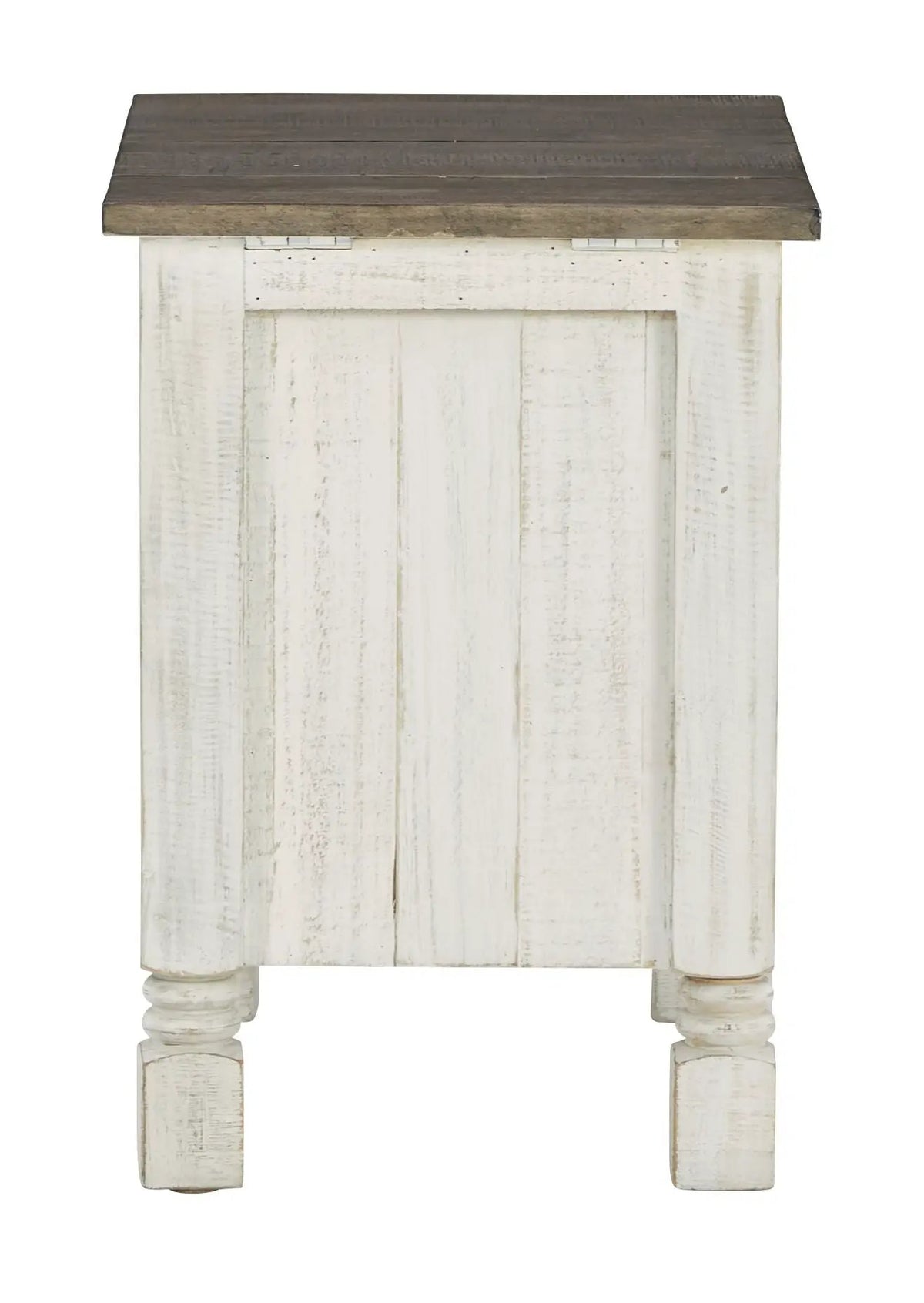 Havalance Chairside End Table | White And Gray | Adjustable Shelf | 96 Inch Cord