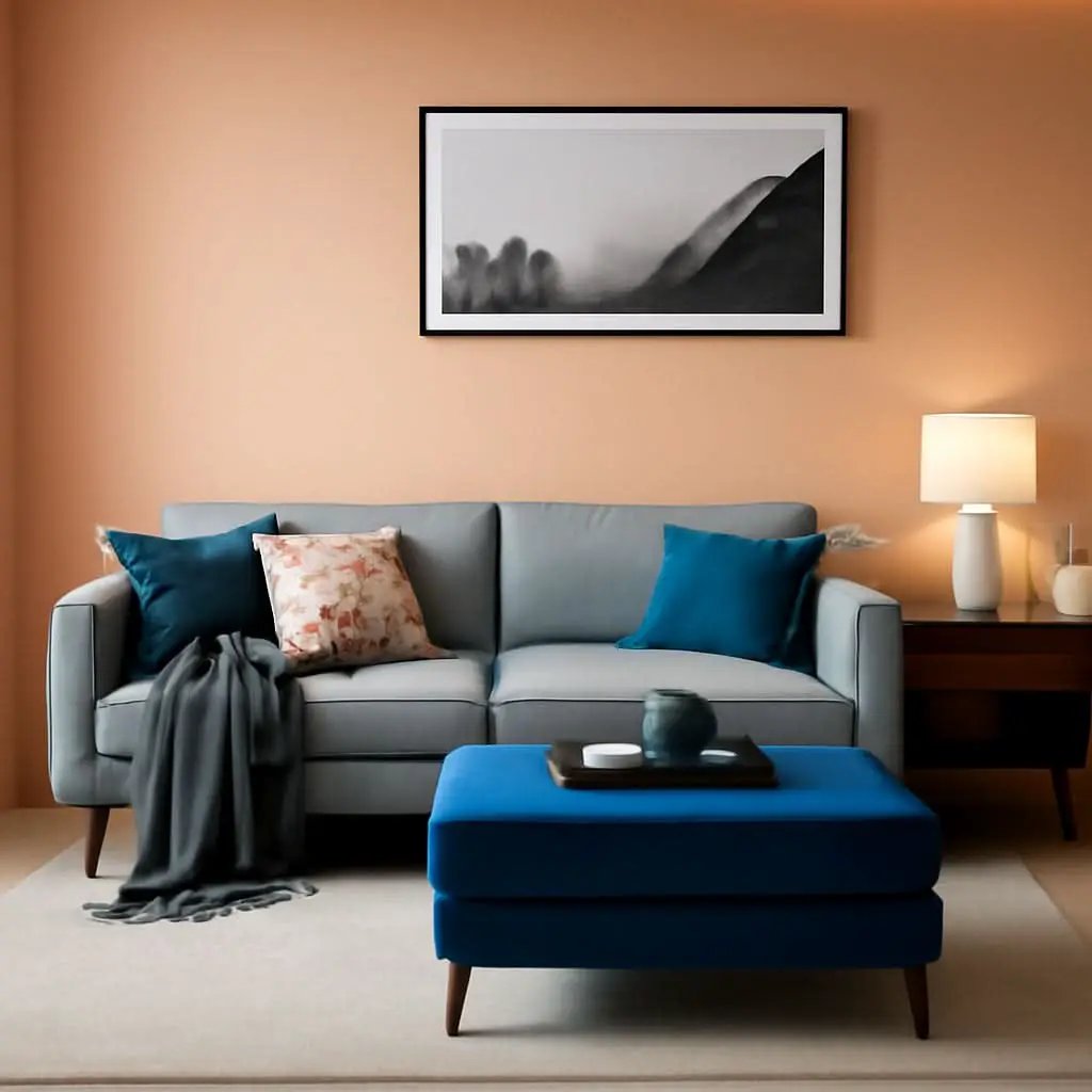 Blue Velvet Lift Top Ottoman Coffee Table 36 Inch Modern from PriceLows™