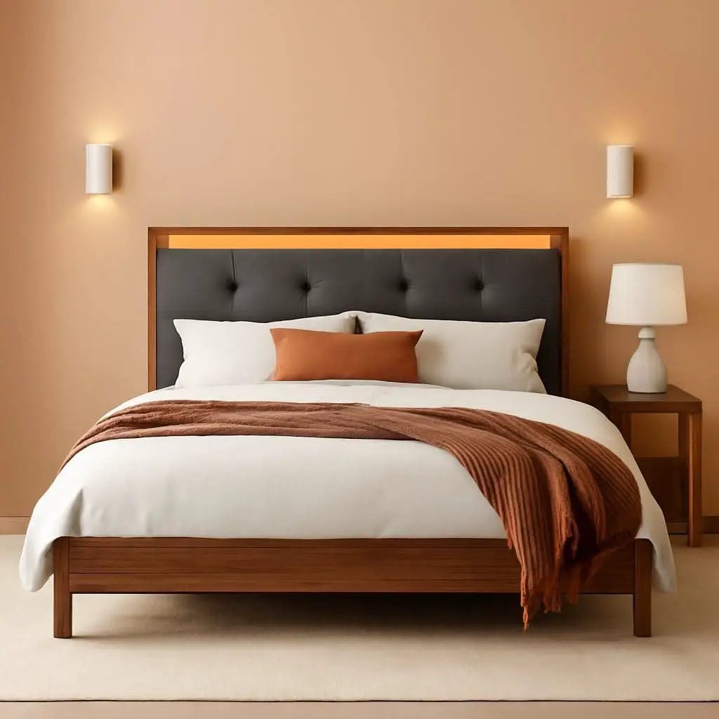 King Size Bed Frame With Integrated Charging Station from PriceLows™