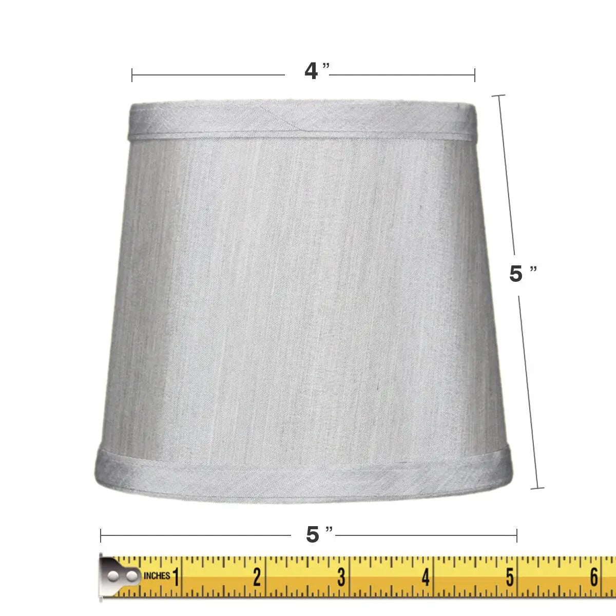 Drum Chandelier Lamp Shades | Gray | 6 By 5 Inch | Set Of 6