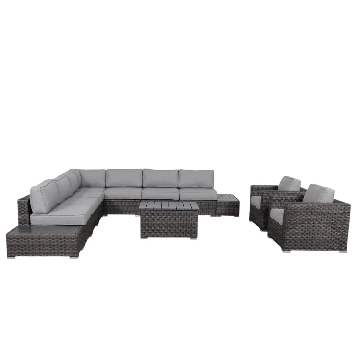 Outdoor Sectional Set | Handcrafted Wicker | Ultra-Soft Cushions | Entertainment Seating