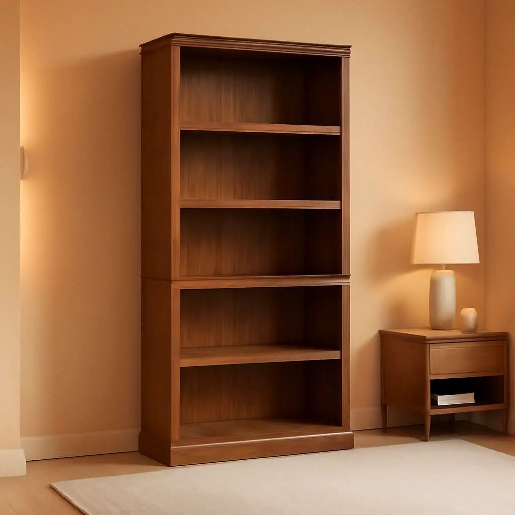 Washington Cherry 5 Shelf Bookcase With Adjustable Shelves from PriceLows™