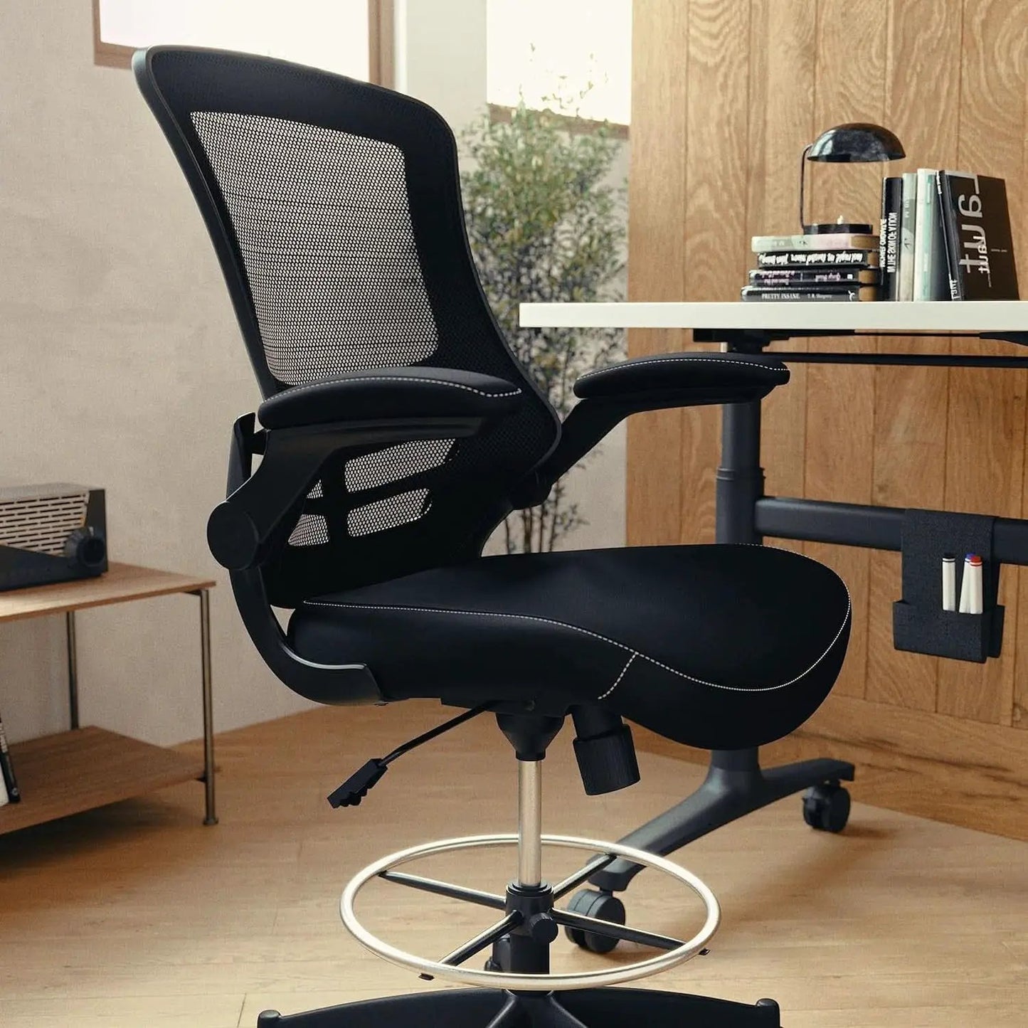 Kelista Mid Back Swivel Ergonomic Office Chair Black from PriceLows™