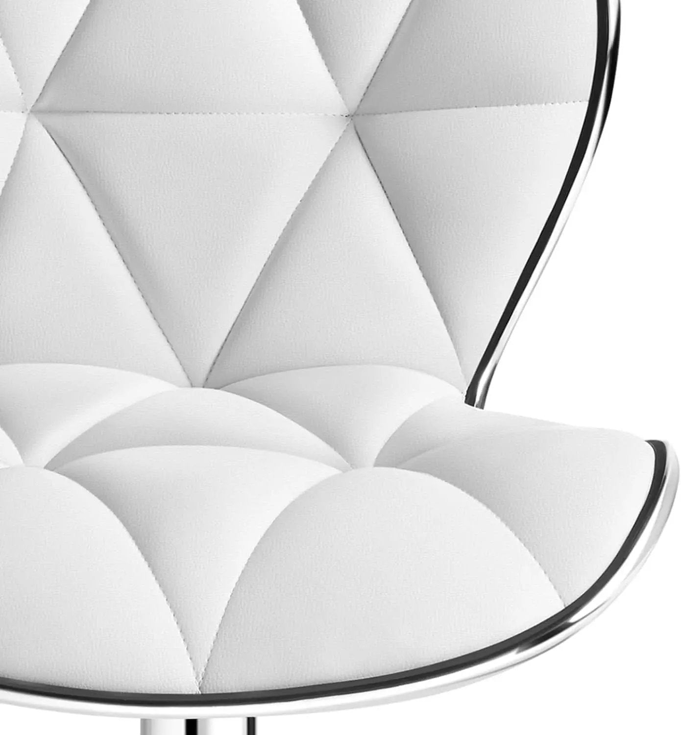Bar Stools Set Of 2 White PU Leather Adjustable Swivel from PriceLows™