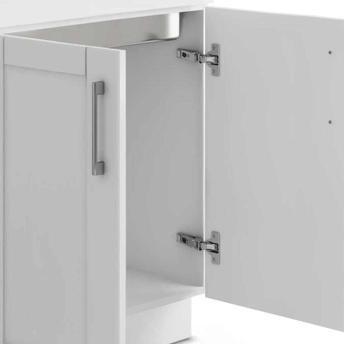 Shaker Modern Wide, Laundry Cabinet With Faucet And Stainless Steel Sink Vanity | 2 Pieces | Stainless Steel | Bathroom