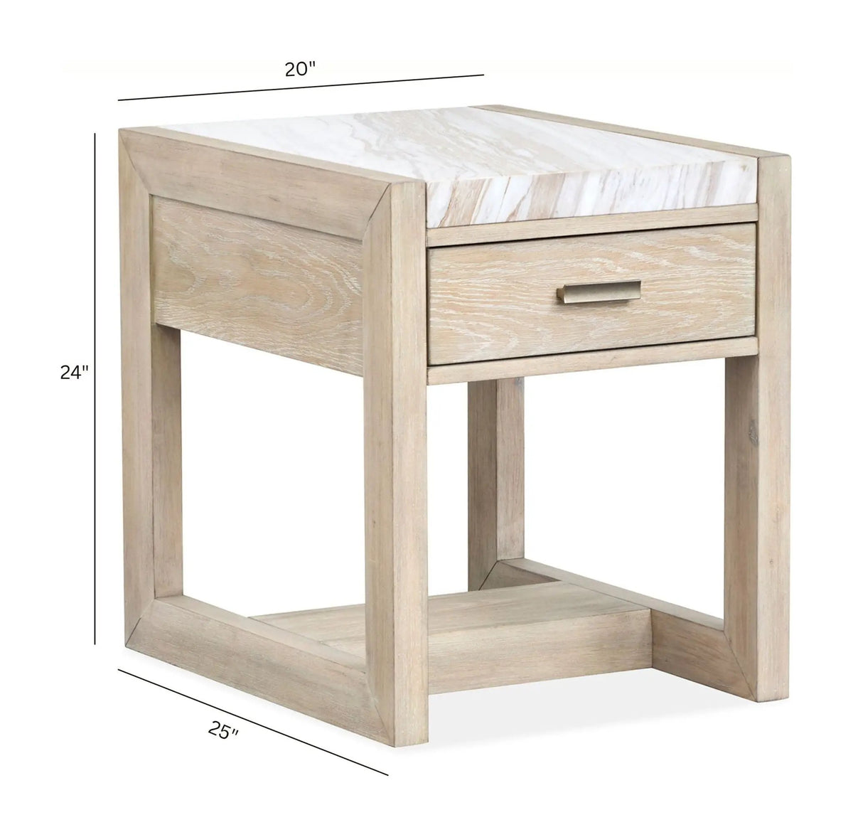 Preston Rectangular Cocktail End Table | Gallery Buff Finish | 25 Inch Width | Timeless Design