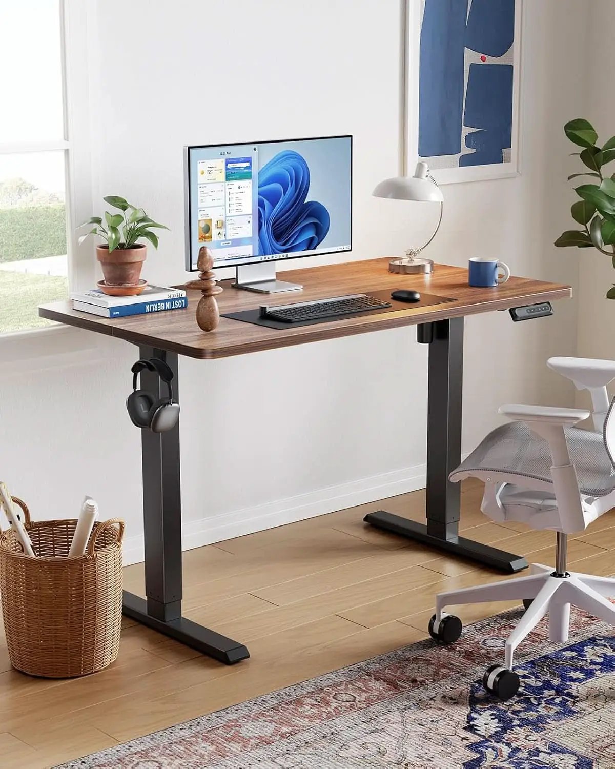 48 Inch Electric Standing Desk With Adjustable Height And Memory Settings from PriceLows™
