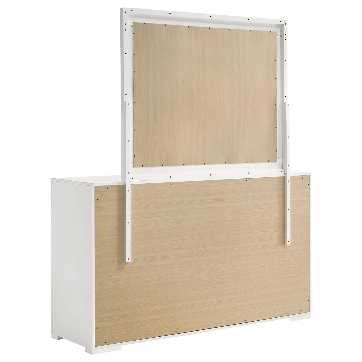 Ives 6-drawer Dresser and Mirror White High Gloss | 63 x 18 x 74 in | 6-Drawer | Bedroom