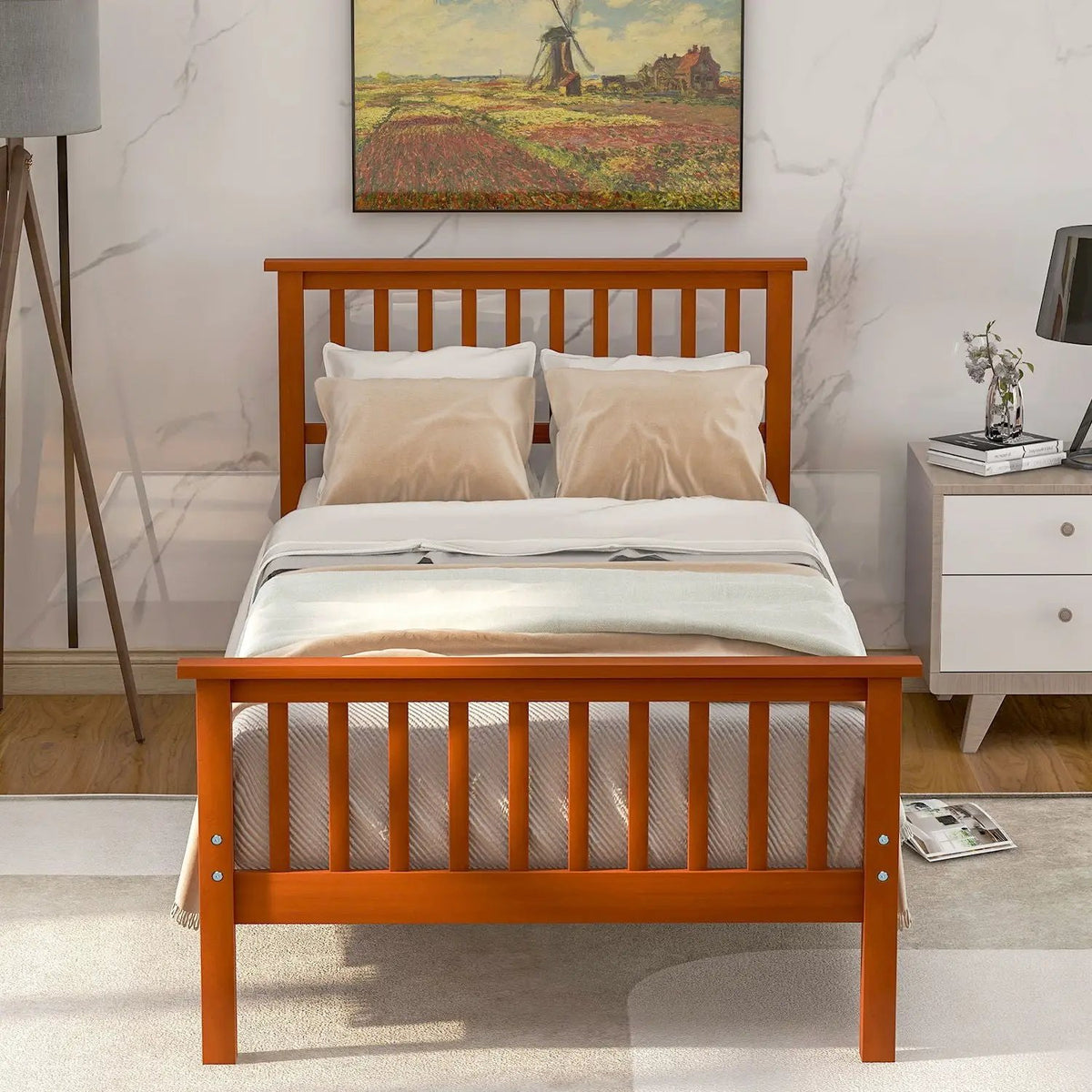 Platform Bed | Pine Frame | Headboard And Footboard | Queen Size Options