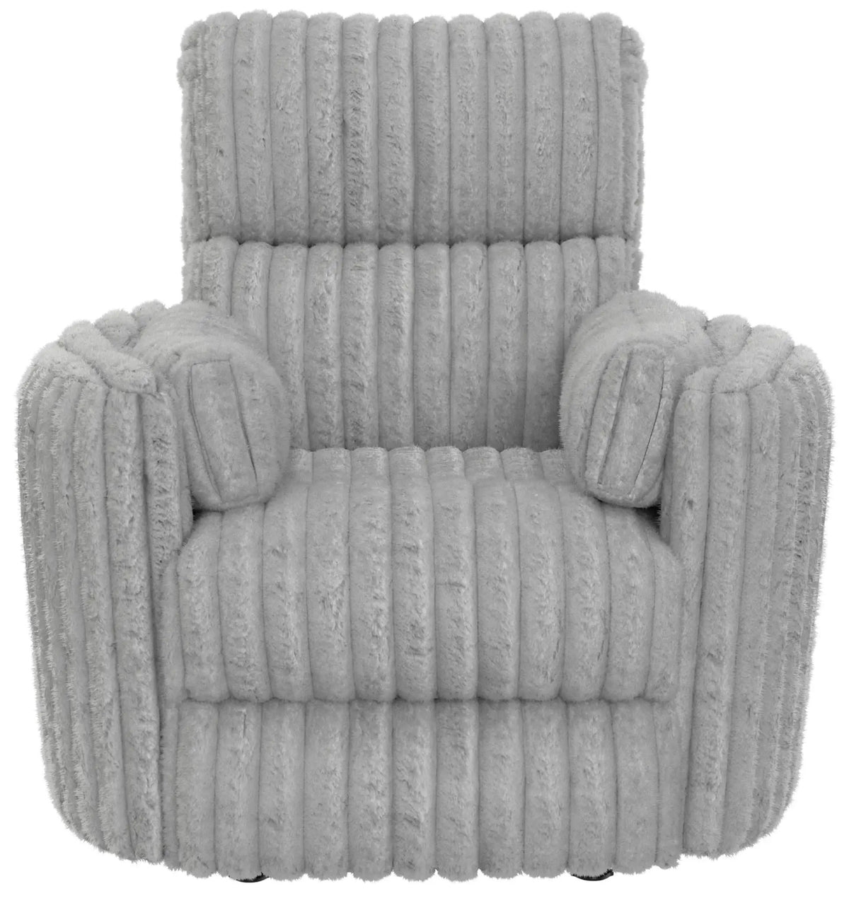Daydream Swivel Glider Recliner | Unique Shape | Comfort Bolsters | Faux Fur