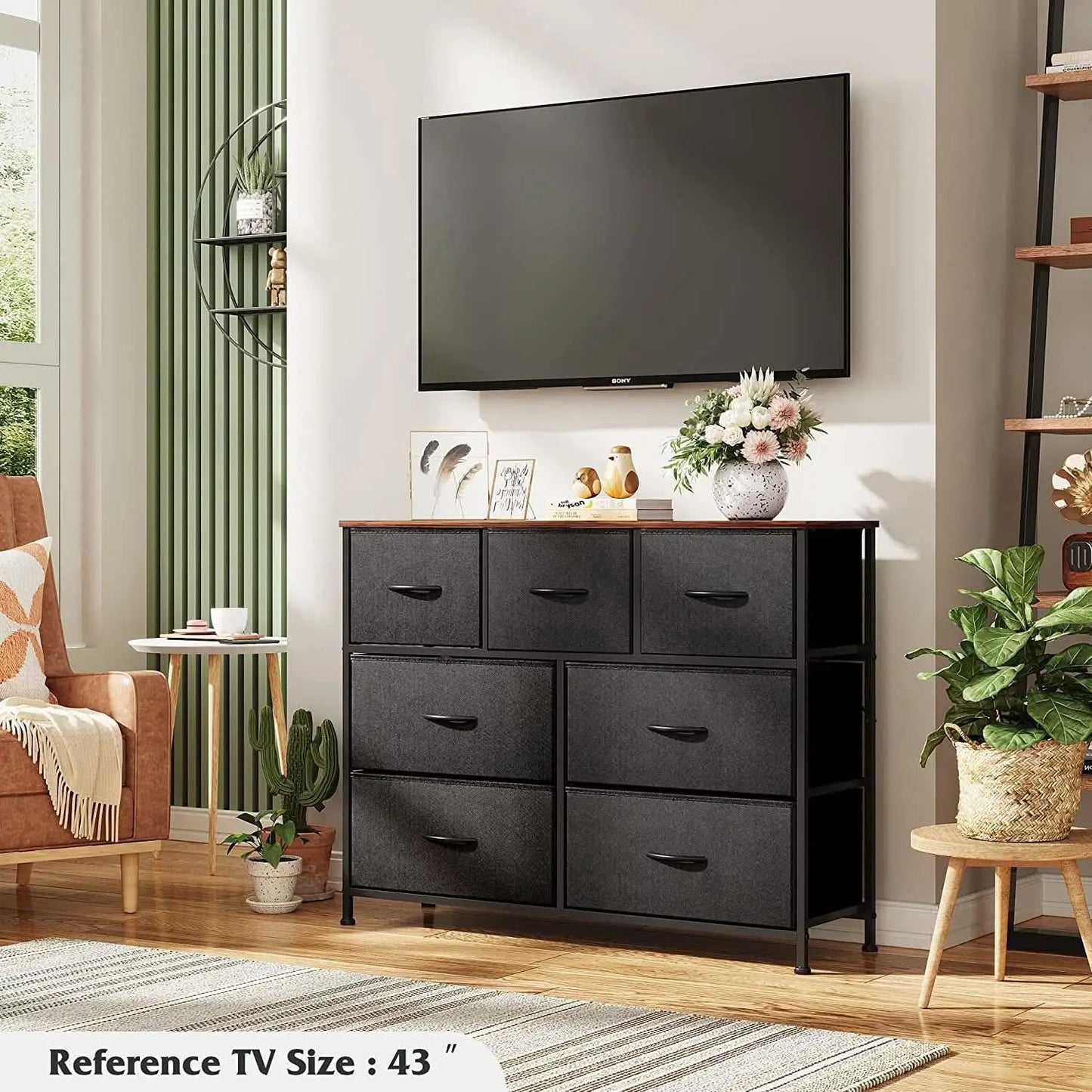 7 Drawer Dresser With Deep Storage And Wood Top Finish from PriceLows™