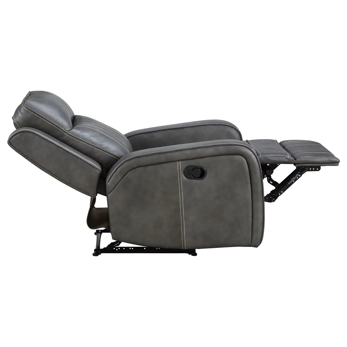 Forrest Recliner Chair With Tufted Upholstery | 35.75 x 40.5 x 41.25 in | Living Room Furniture | Gray