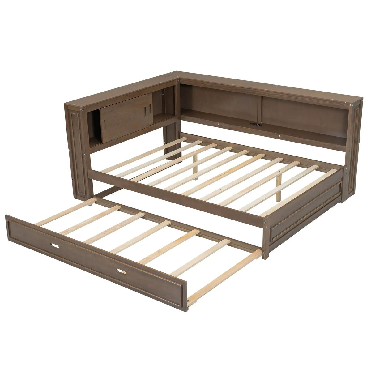 Daybed With Trundle | Storage Shelves | LED Strip With Remote | USB Charging
