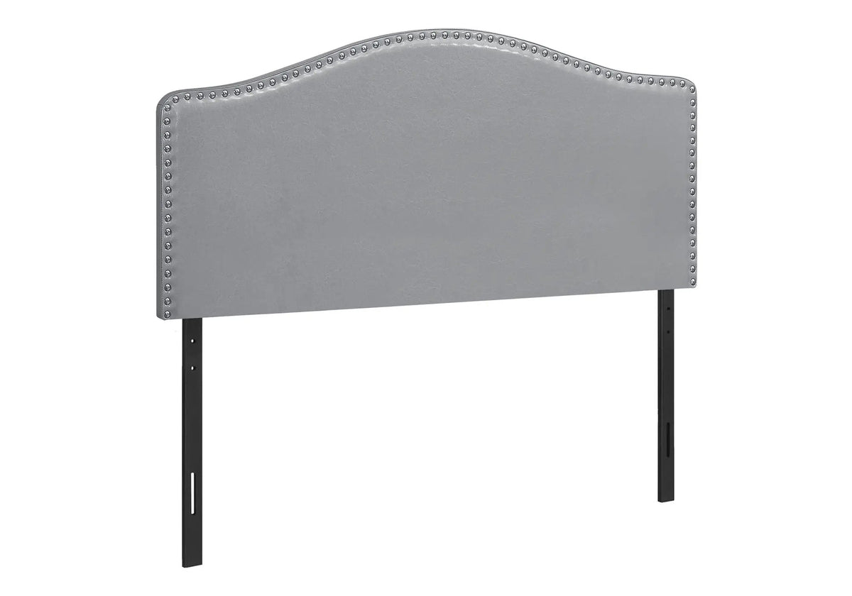 Full Size Upholstered Headboard | Gray | Arched Top Design | Wooden Frame