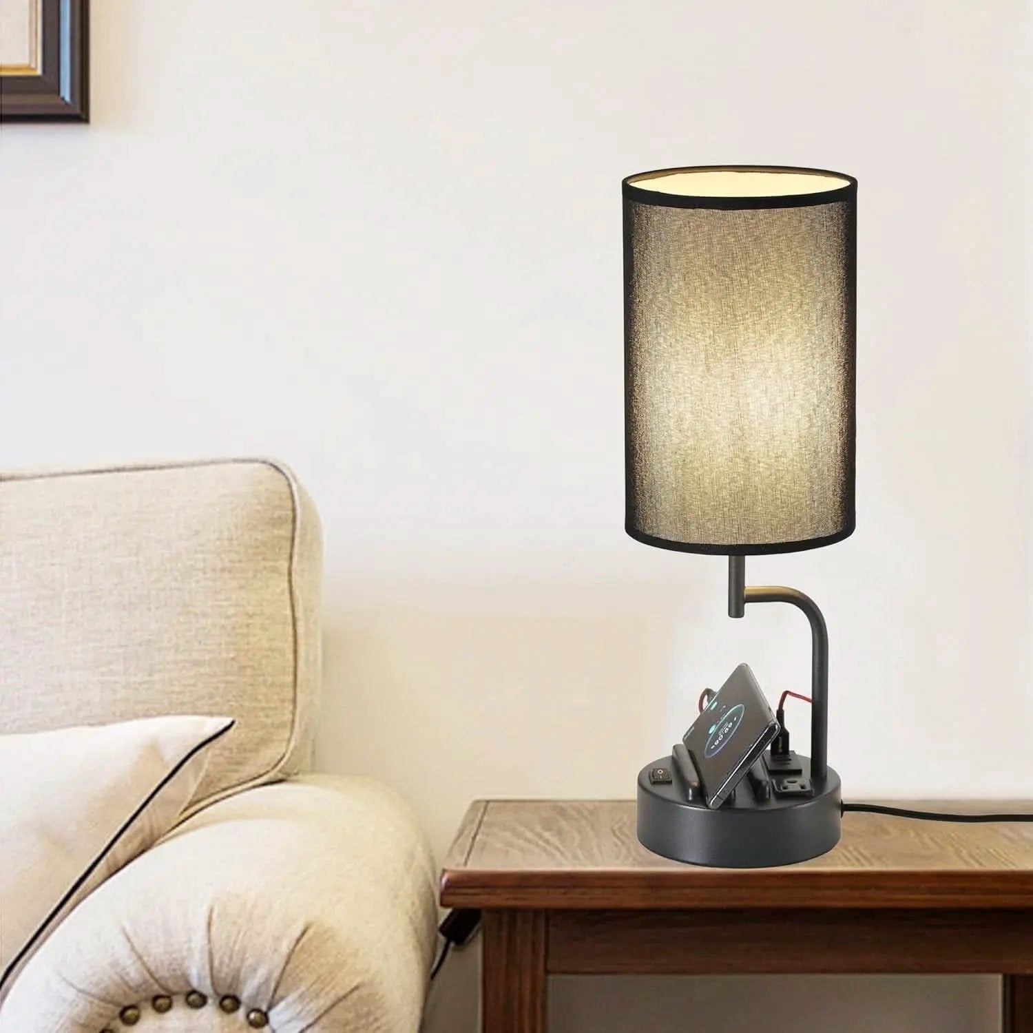 Table Lamp With 3 USB Ports And AC Outlet For Office from PriceLows™