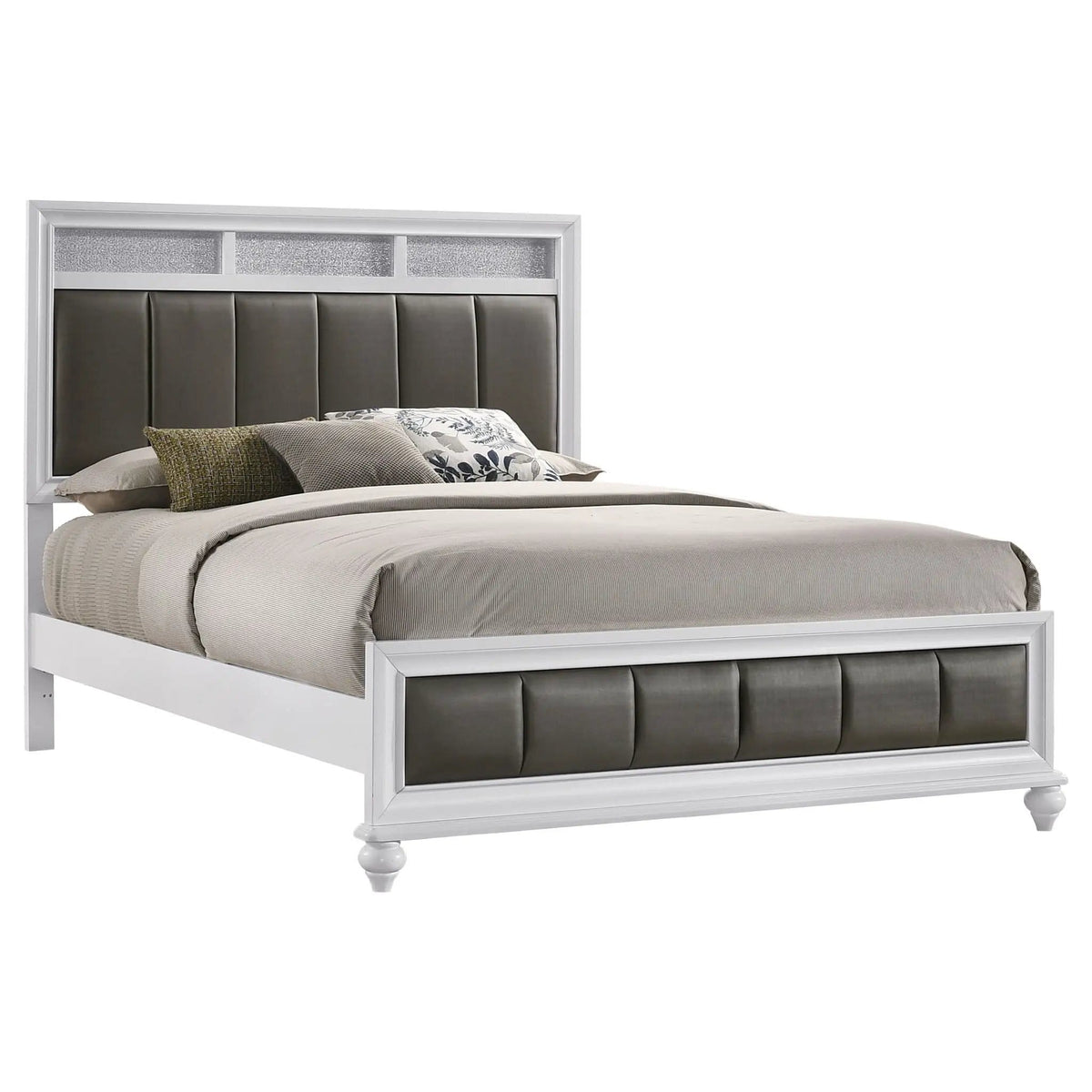 Barzini Wood Queen Panel Bed | 63.5 x 84.75 x 56 in | Wood | White