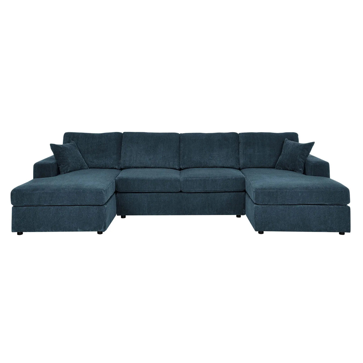 3 Piece Double Chaise Sectional Sofa | Seating For Four | Engineered Wood Frame | 120 Inch Width