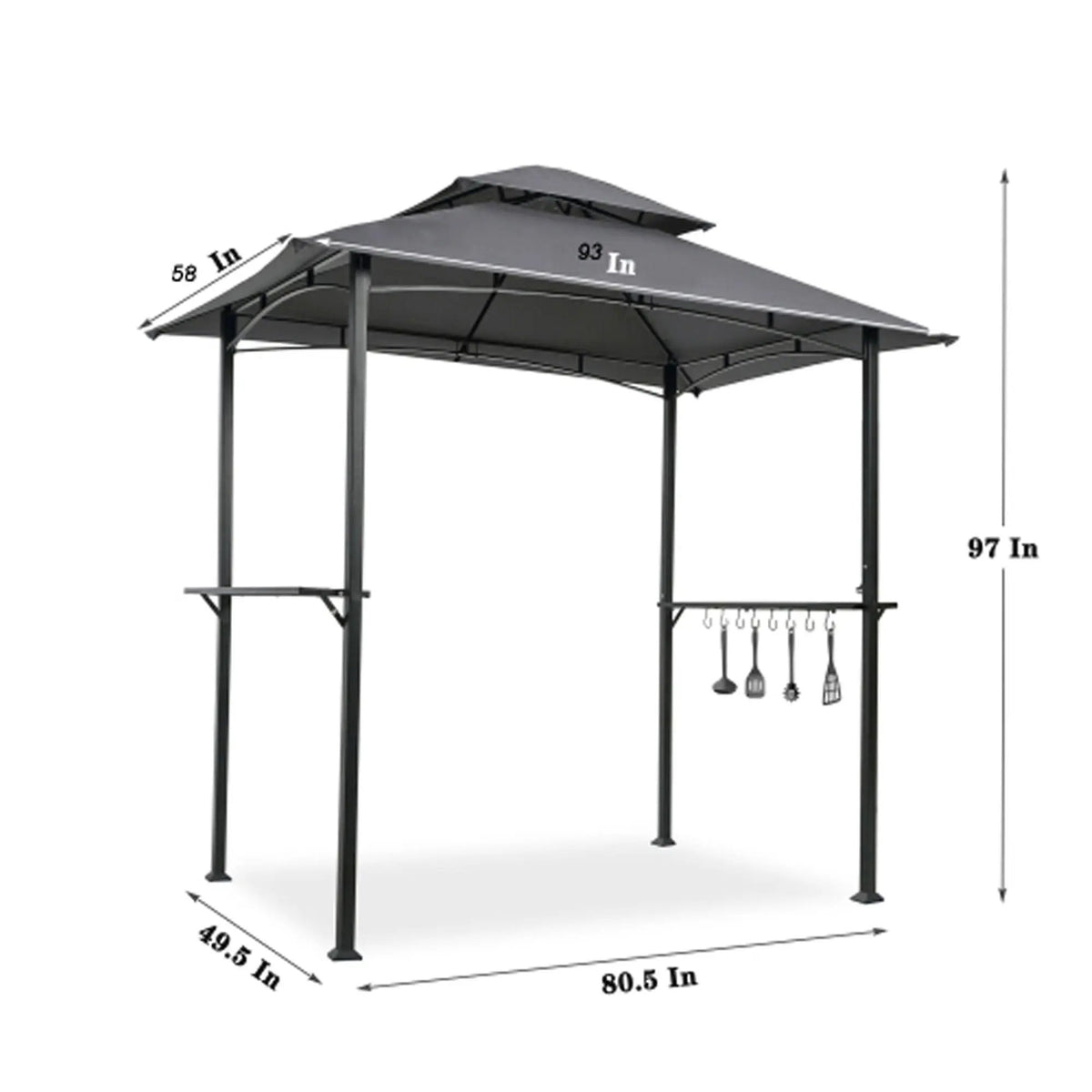 Outdoor Grill Gazebo | Double Tier Canopy | Steel Frame | 3 Person