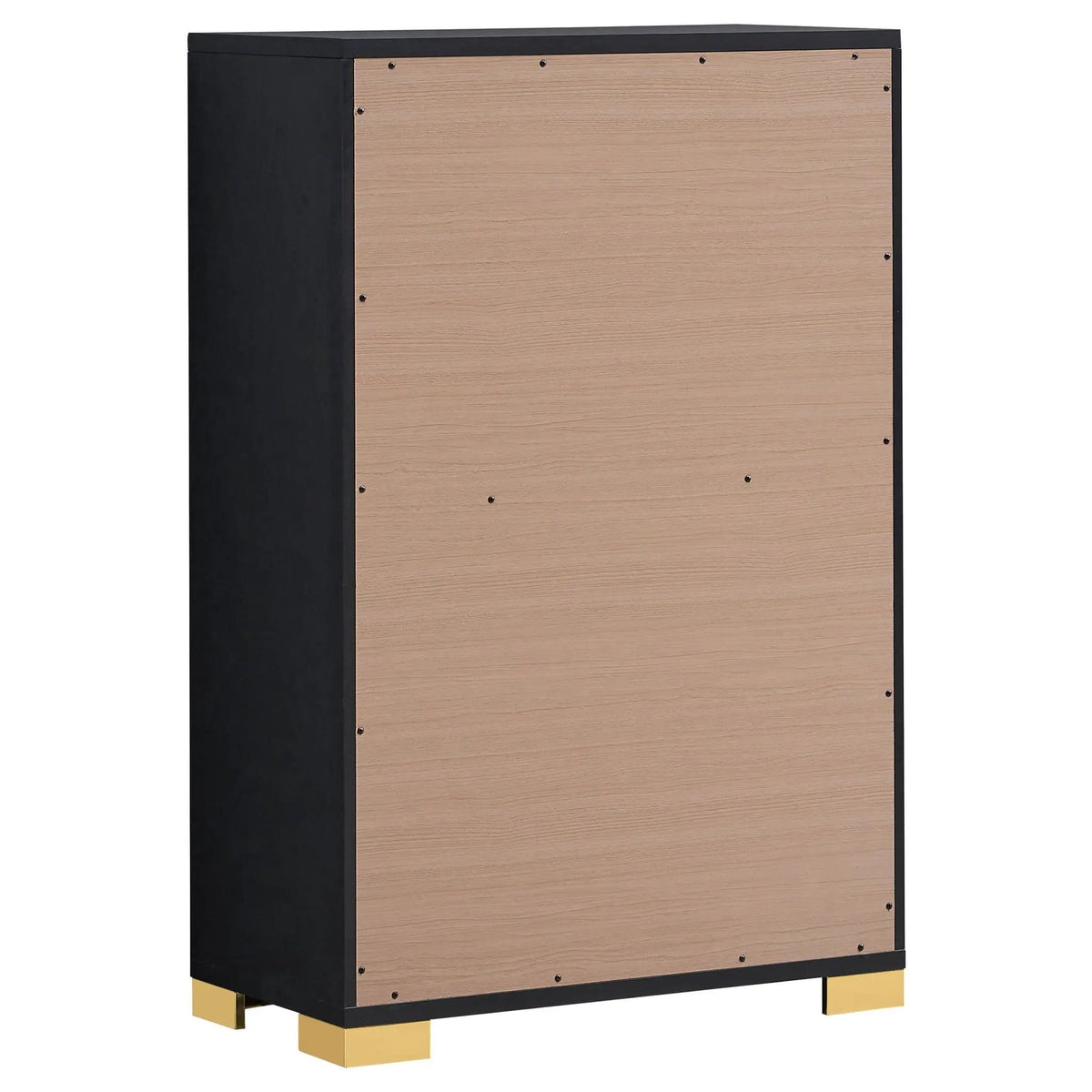 Marceline 5-drawer Bedroom Chest | 31.5 x 16.25 x 49.5 in | Engineered Wood & Metal | Black