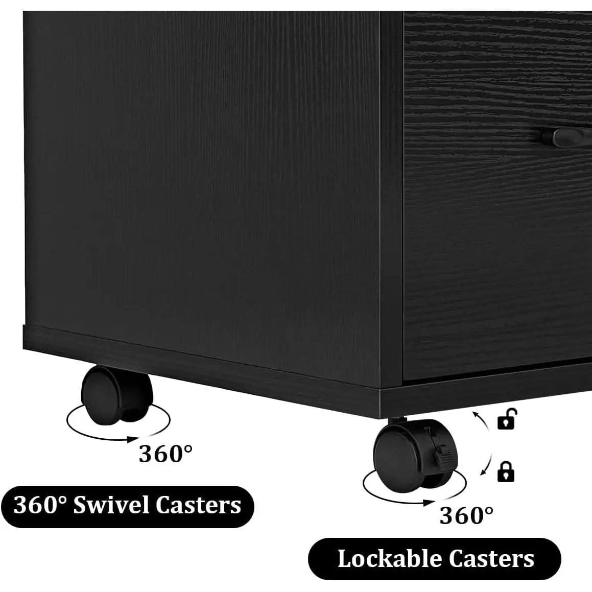 Mobile File Cabinet With Open Storage And File Drawers from PriceLows™