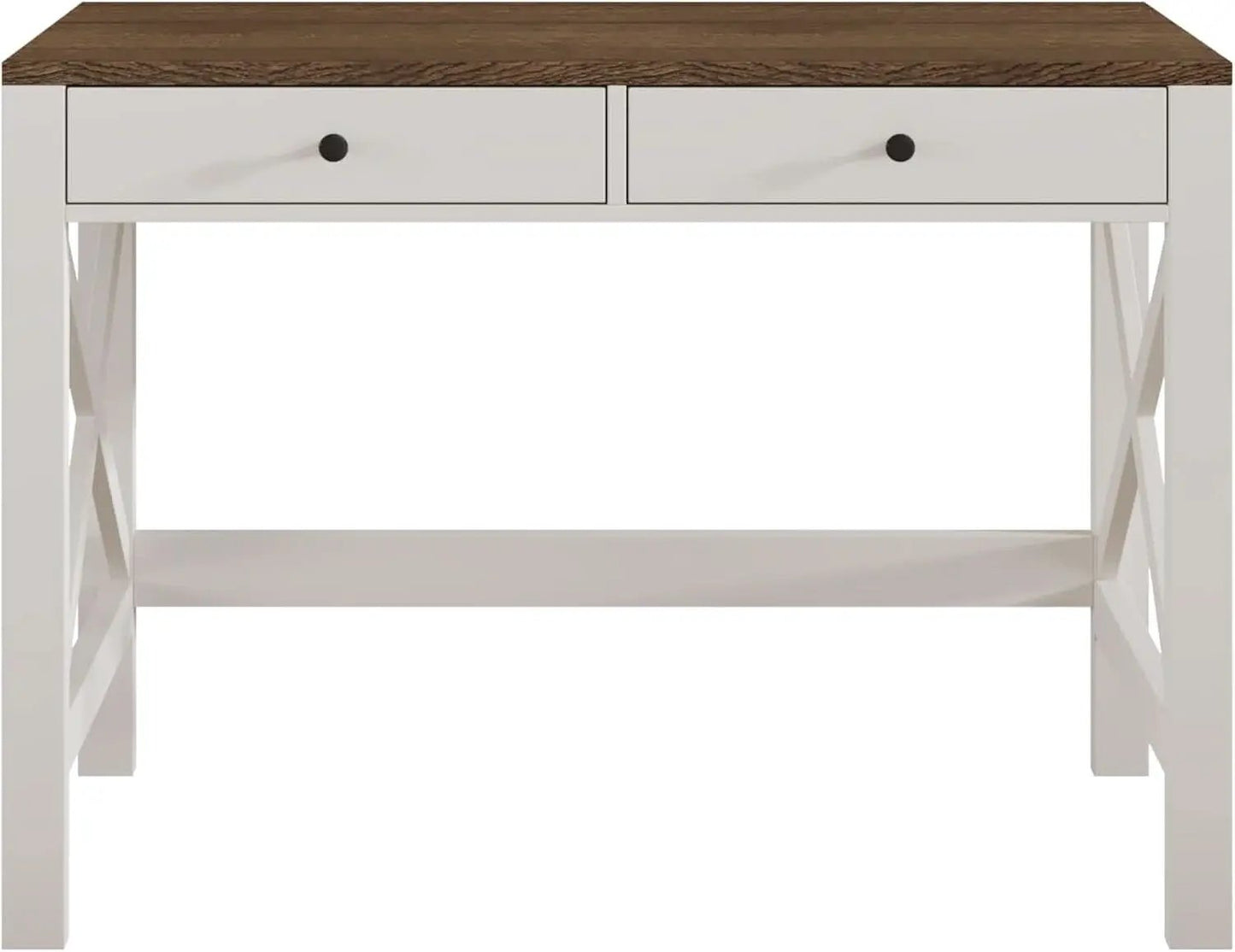 39 Inch Farmhouse Computer Desk With Drawers And X Frame from PriceLows™