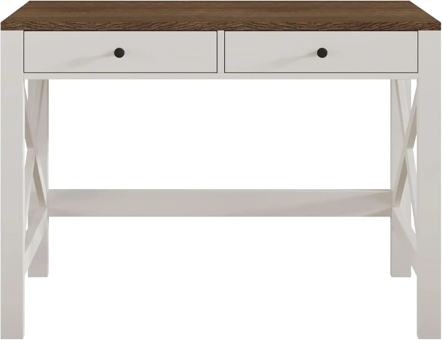39 Inch Farmhouse Computer Desk With Drawers And X Frame from PriceLows™
